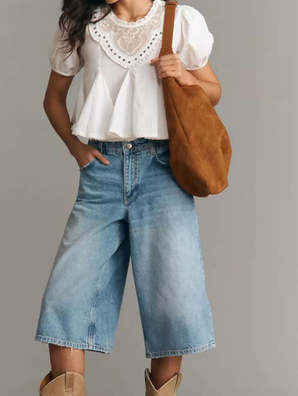 Pilcro Light Wash Denim Bermuda Shorts - Picture 3 of 4